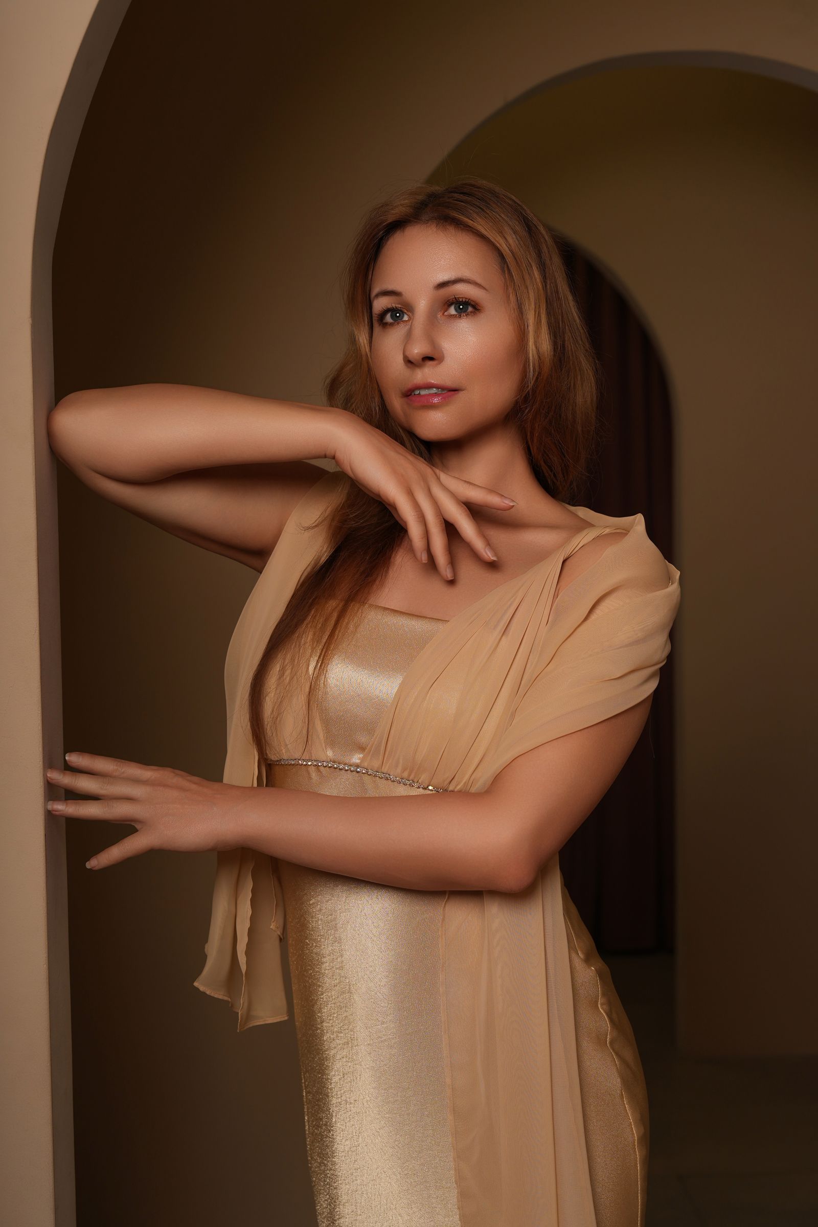 Champagne Satin Gown